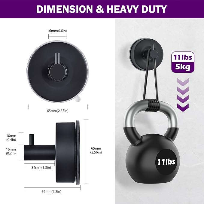 JOMOLA Stainless Steel Bathroom Suction Hooks - Image 6
