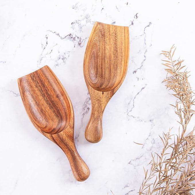 GinSent Wood Coffee Scoop-2 Pieces Large Measuring Spoons - Image 7