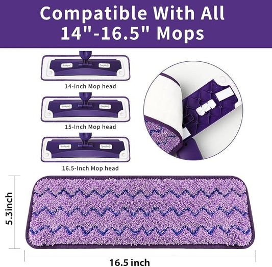 16.5 inch Mop Pads Refills, 3 Pack Microfiber Reusable Replacement Mop Pads - Image 2