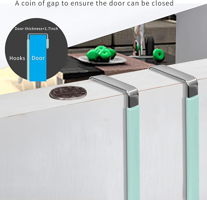 FYY Over The Door Hooks, 4 Pack Upgraded Long Door Hangers Hooks - Image 5