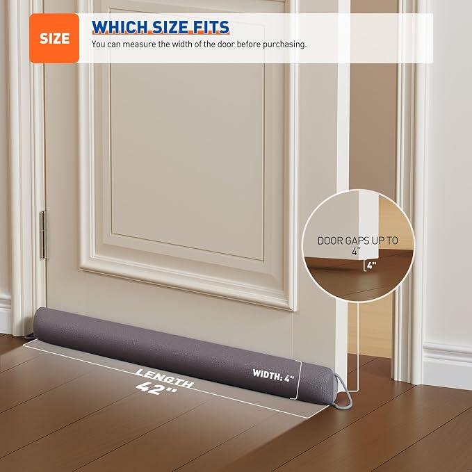 MAGZO Door Draft Stopper, 42 Inch Under Door Draft Blocker Noise Stopper - Image 3