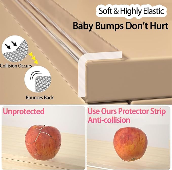 Clear Soft Corner Protectors for Furniture Strip, 0.8in x13FT, 2 RollSharp Edge - Image 4