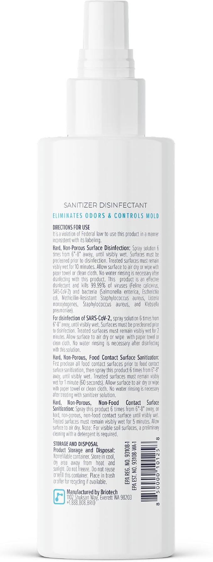 BRIOTECH Sanitizer Disinfectant Hypochlorous Spray, Kill 99.99% of Viruses & - Image 9