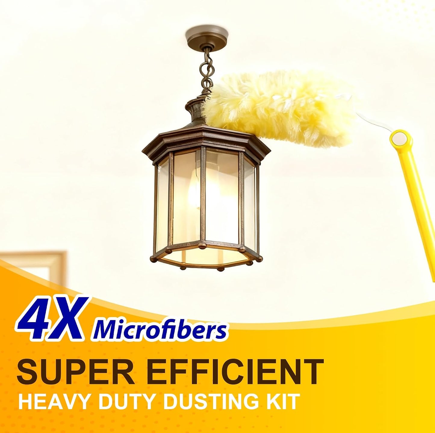 Heavy Duty Multi Surface 360°Heavy Duty 60 Duster Refills & 1 Handle, Disposable Dusters for Cleaning Compatible with swiffer