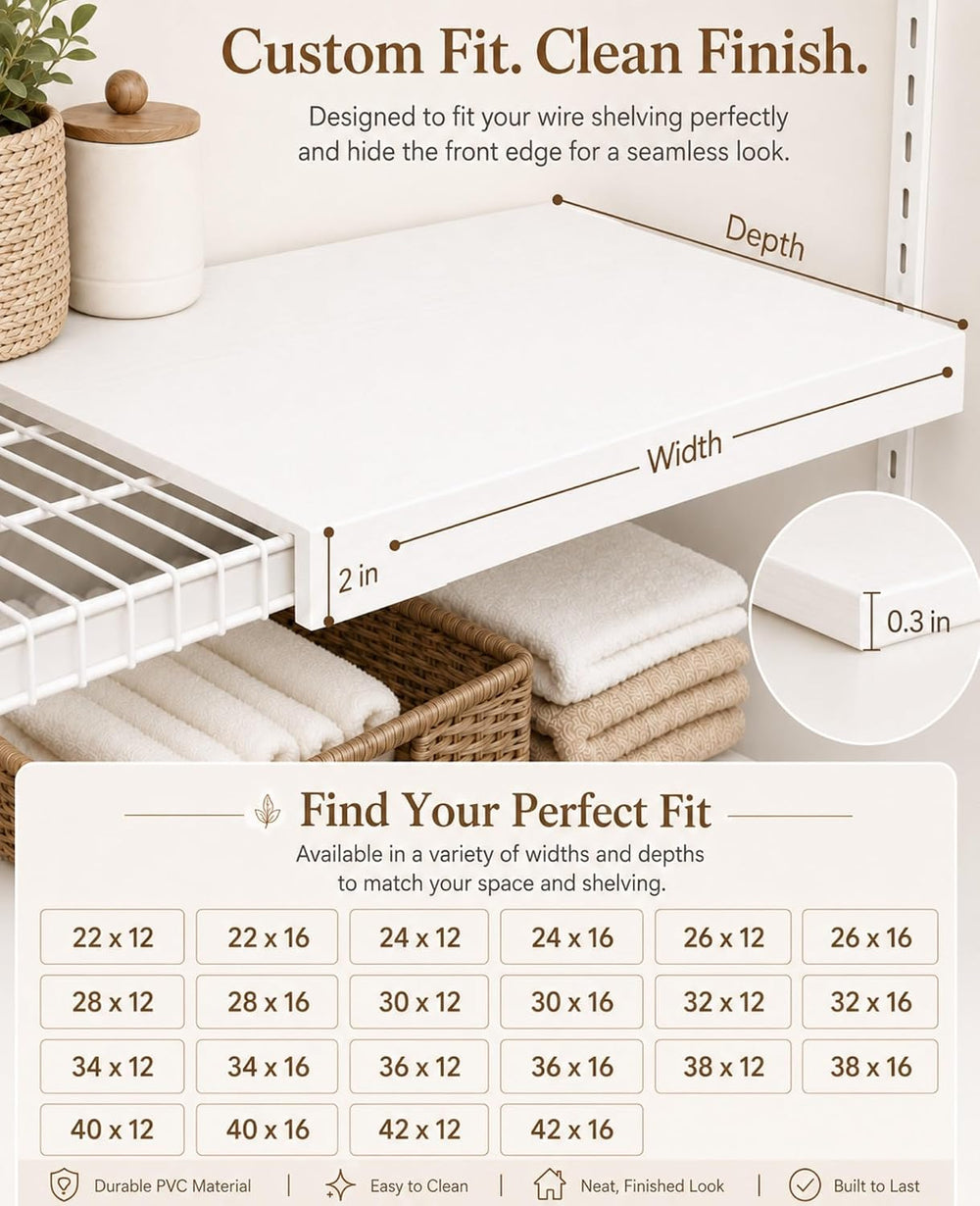 Wire Shelf Covers for Pantry Wire Rack Covers for Shelves 24X12-4PCS