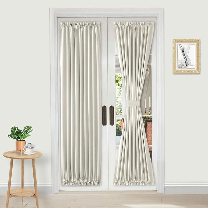 DWCN French Door Curtains – Rod Pocket Thermal Blackout Curtain by DWCN