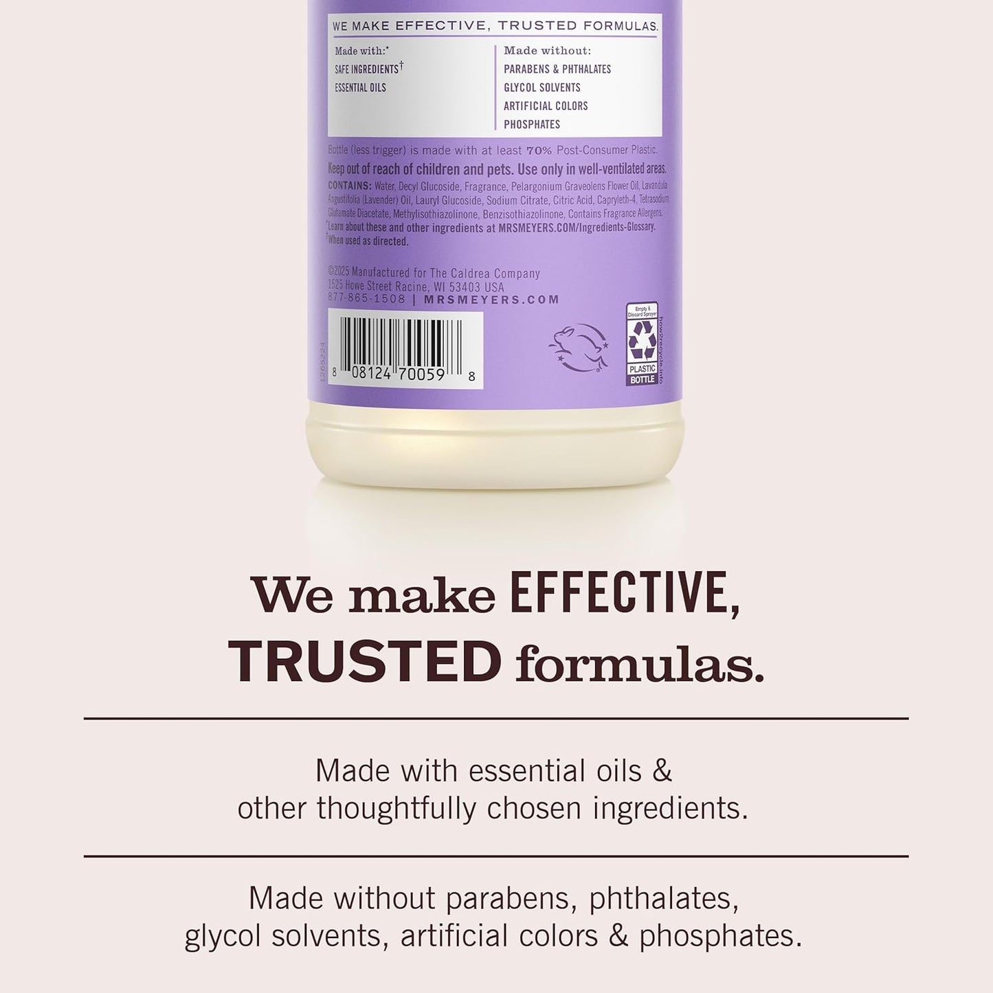 Mrs. MEYER'S CLEAN DAY Multi-Surface Everyday Cleaner, 16.0 Fluid Ounce | Removes Dirt and Freshens Surfaces, Everyday Use, All-Purpose Cleaner, Cruelty Free, Made with Essential Oils