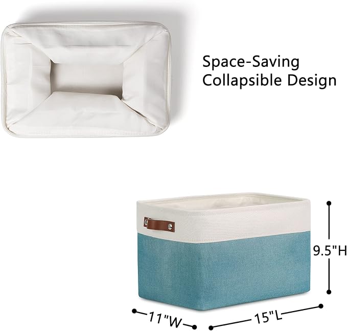DULLEMELO Storage Baskets for Shelves, Fabric Collapsible Rectangular Storage - Image 4