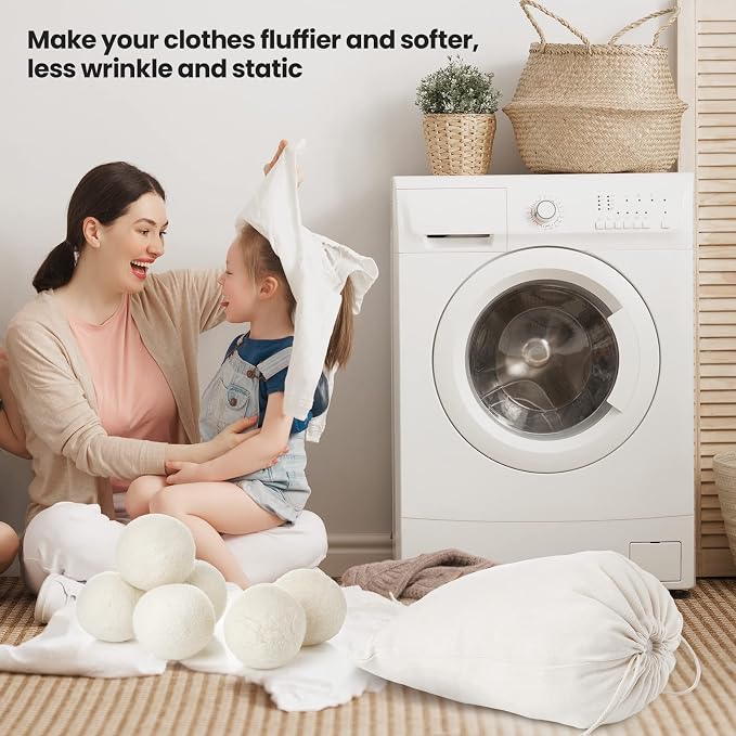 Roowest 24 Pcs Wool Dryer Balls Set Reusable Laundry Wool Balls - Image 7