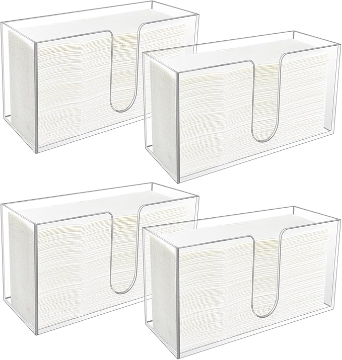 4Pack Acrylic Countertop Paper Towel Holder, Paper Towel Dispenser by CDIVEFTN