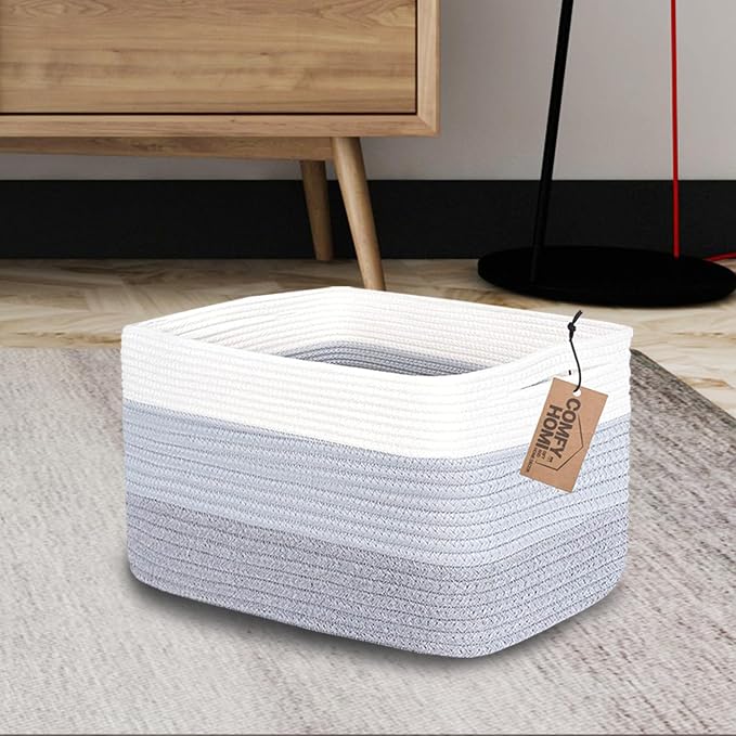 COMFY-HOMI 3PACK Cotton Rope Woven Basket - Image 2