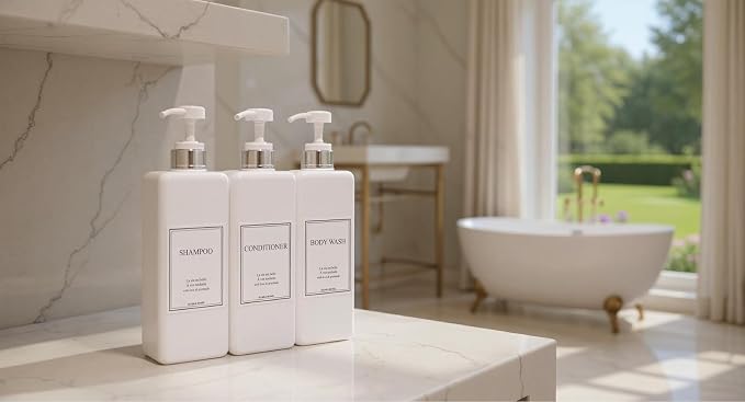 Modern Design Large 27 oz Shampoo and Conditioner Dispensers - Image 9