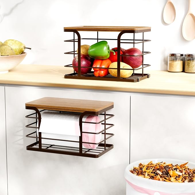 2 Pack Storage Stackable Kitchen Laundry Pantry Organizers, Wall Mount Trash - Image 5