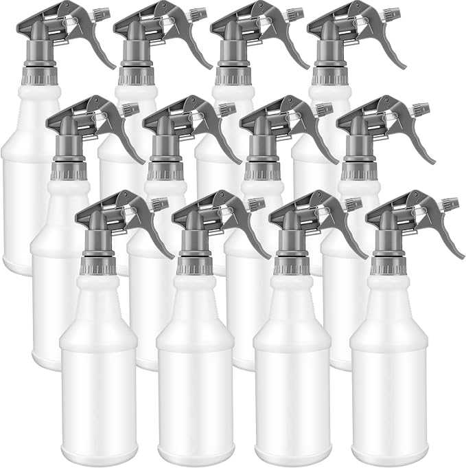 Eccliy 12 Pcs 16 Oz Plastic Spray Bottle, Adjustable Empty Reusable Sprayer by Eccliy