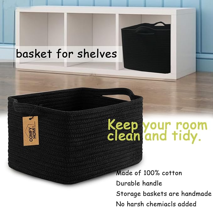 COMFY-HOMI 3PACK Cotton Rope Woven Basket - Image 2