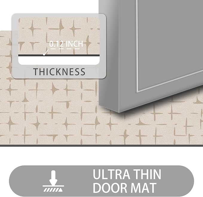 Ultra Thin Door Mat Indoor Entrance, 1/10 in Thin Door Mats - Image 2