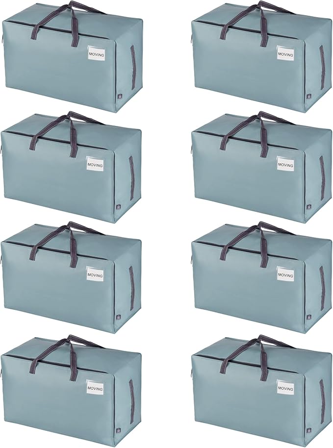 VENO 8 Pack Moving and Storage Bags, Heavy Duty, Alternative to Moving Boxes by Veno