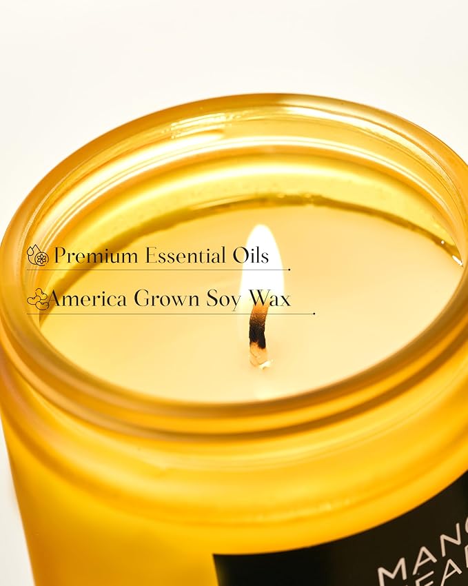 M&SENSE Mango Pineapple Tropical Scented Candle, 7.05oz Non Toxic Natural Soy - Image 4
