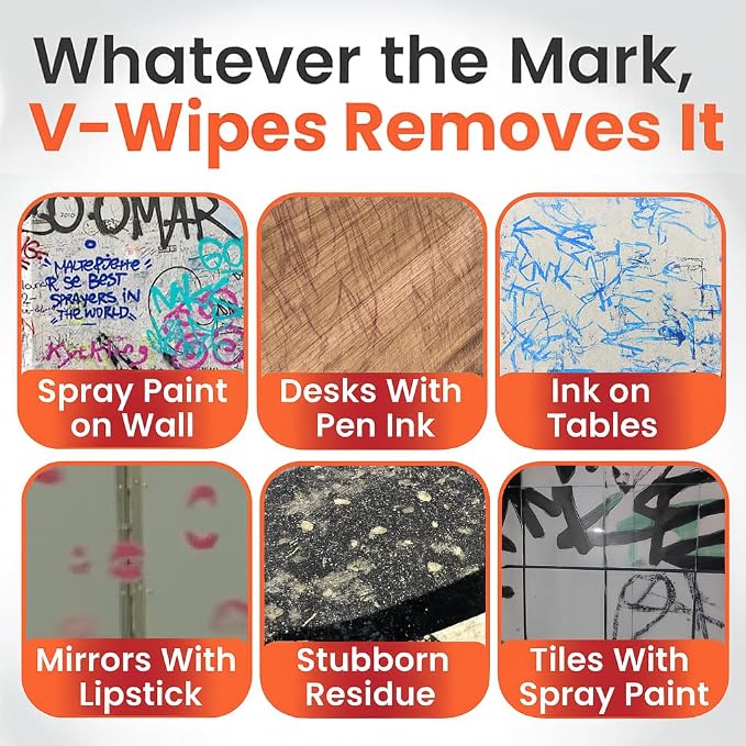 V-Wipes Graffiti Remover Wipes – Pre-Moistened Towels - Image 3