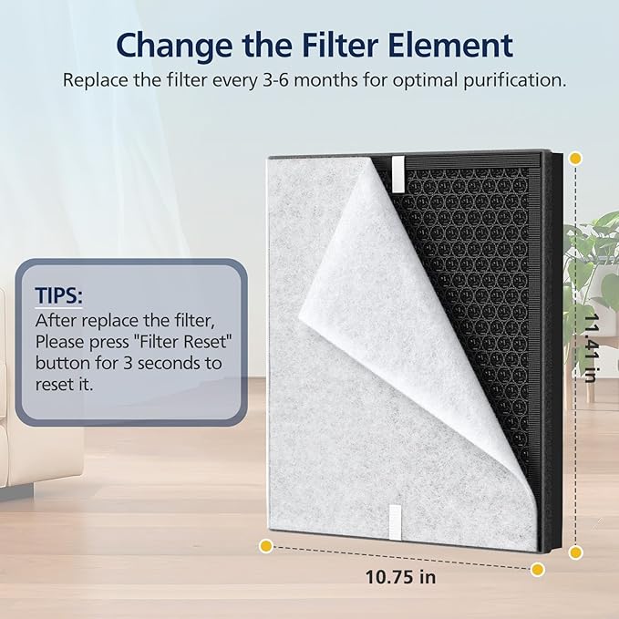 PR1 Replacement Filter for Mooka PR1 Air Purifier for Home Large Room up to - Image 8