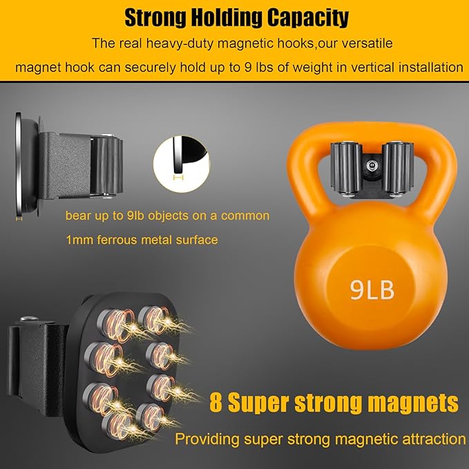 Upgraded Magnetic Broom and Mop Holder Wall Mount, Space-Saving Heavy Duty No - Image 6