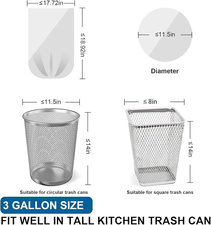 3 Gallon Trash Bags Drawstring 0.96 Mil - Image 3