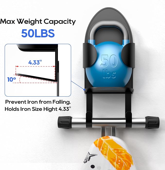 ORLESS Metal Large Ironing Board Holder Wall Mount, Ironing Board Hanger - Image 5