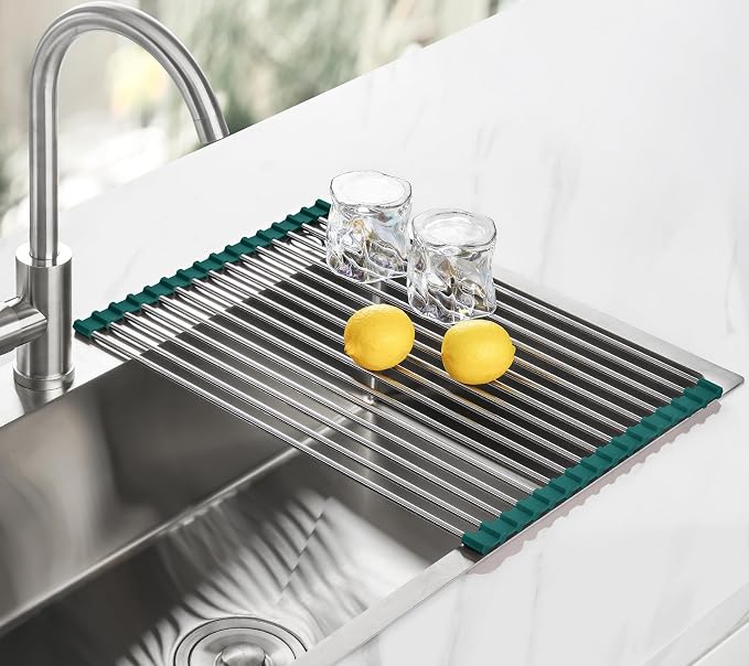 Tomorotec Stainless Steel Roll Up Dish Drying Rack, Foldable Over The Sink - Image 8