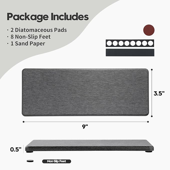 2PCS Bathroom Trays, Water Absorbing Diatomite Stone Quick Drying Mat - Image 6