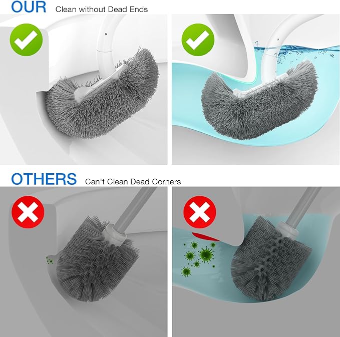 Toilet Bowl Brush and Holder, OSCIOSS Toilet Brush Set - Image 2