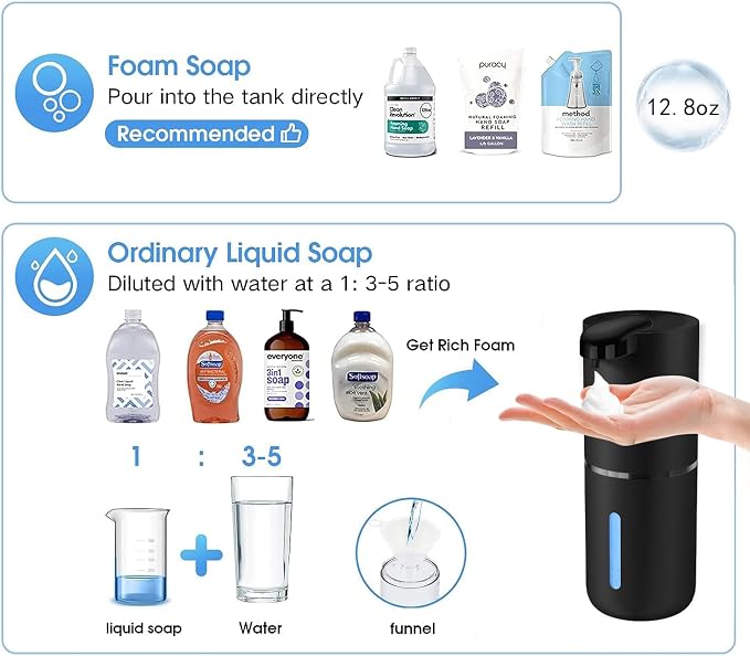 Automatic Foaming Soap Dispenser, Touchless Hand Soap Dispenser Rechargeable - Image 5