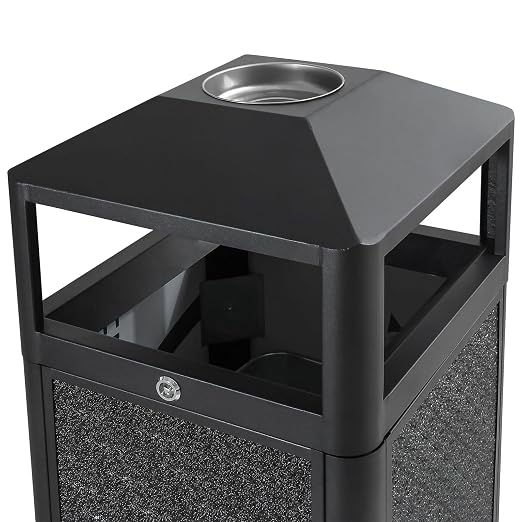 Square Waste Container with Dome Lid | Commercial Outdoor Garbage and Trash - Image 2