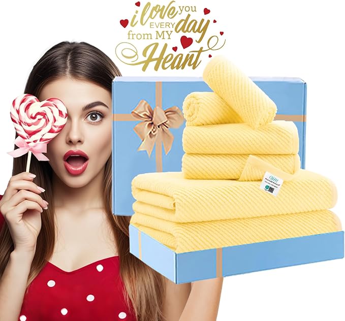 VOOVA & MOVAS Yellow Bath Towels - Image 6