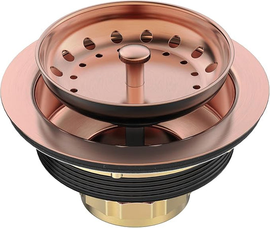 BOTEMY Stainless Steel Copper Sink Drain Strainer Kit 3-1/2 inch Kitchen Drain by BOTEMY