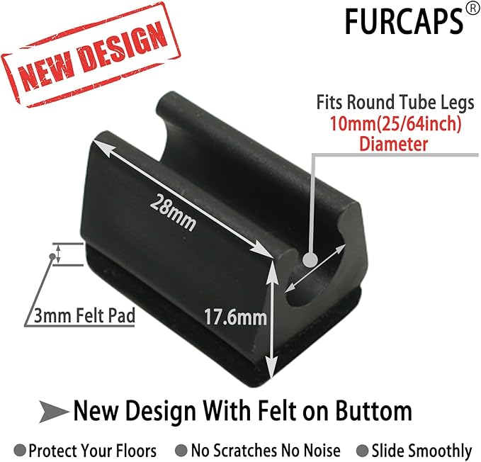 Rectangle U Shaped Chair Leg Tips Cap - Image 3
