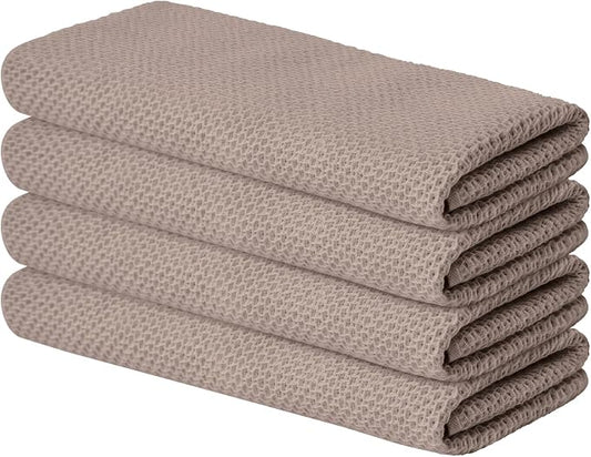 Artoid Mode 100% Cotton Brown Waffle Weave Kitchen Dish Cloths, 13x28 Inch by ArtoidMode