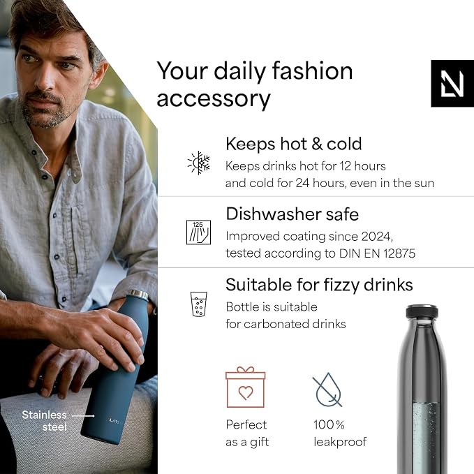 LARS NYSØM Stainless Steel Insulated Water Bottle 12oz 17oz 25oz 34oz 51oz | - Image 2