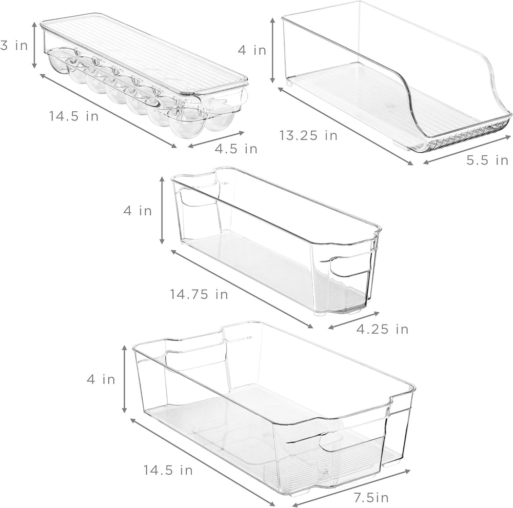 Sorbus Fridge Organizers and Storage Bins for Pantry & Fridge (6 Piece Set)