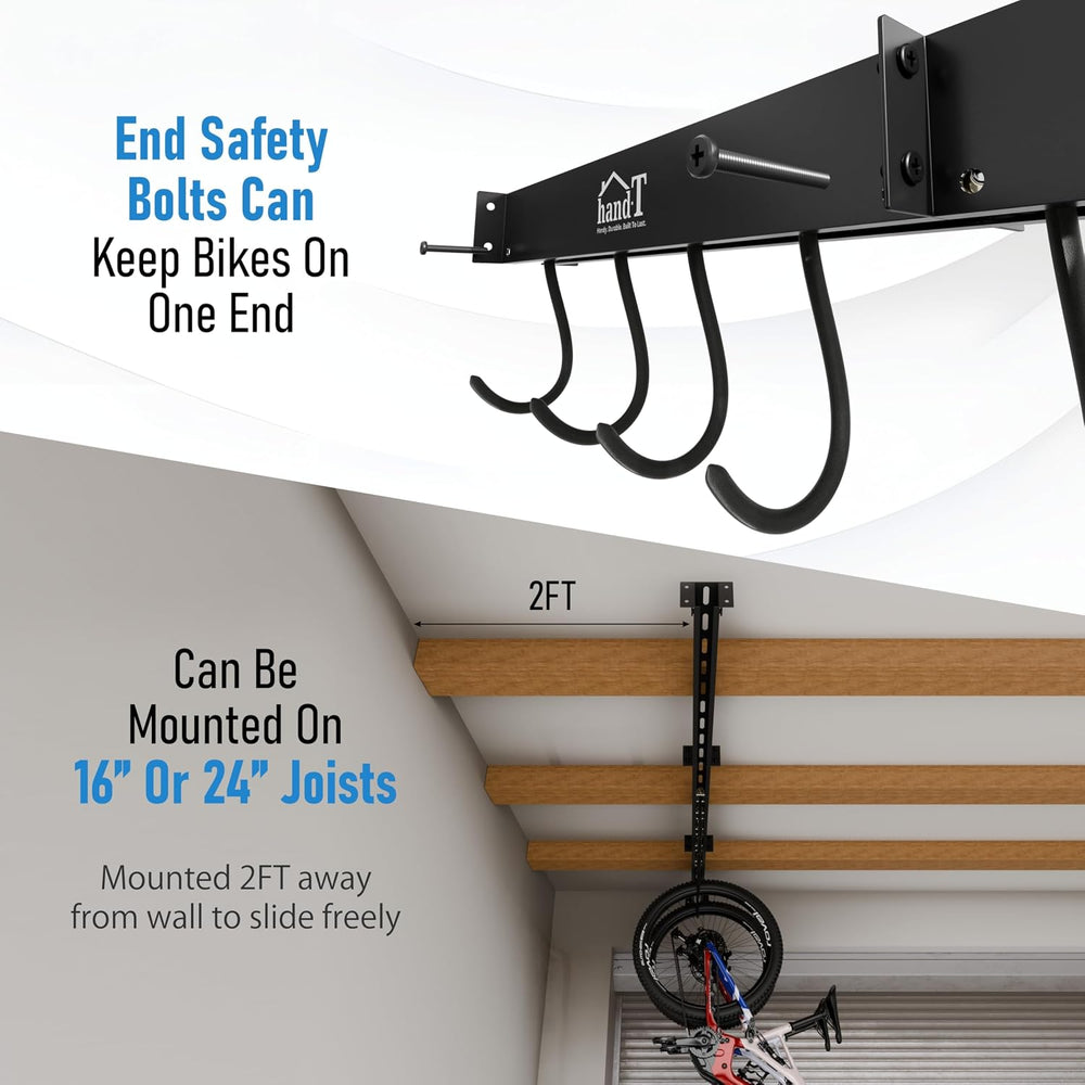 USA Based Ceiling Bike Rack Garage Storage Mount, Bicycle Hanger For Up To 6 ...
