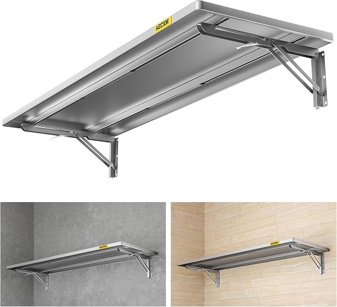 1.3x4ft Adjustable Rail Type Folding Storage Rack Shelf, Suitable by AECXM