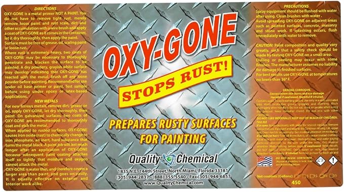 Quality Chemical Oxy-Gone Rust Remover and Metal Treatment/Rust Repair/Prepares - Image 5