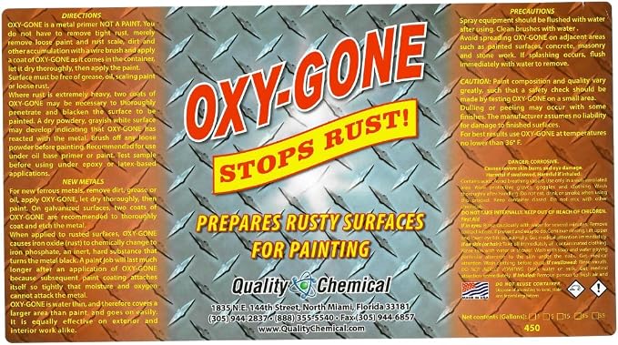 Quality Chemical Oxy-Gone Rust Remover and Metal Treatment - Image 6