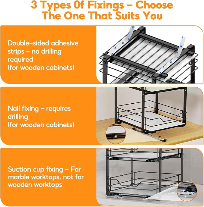 Spice Rack Organizer for Cabinet, 2 Tier Vertical Pull Out Spice Rack – Heavy - Image 3