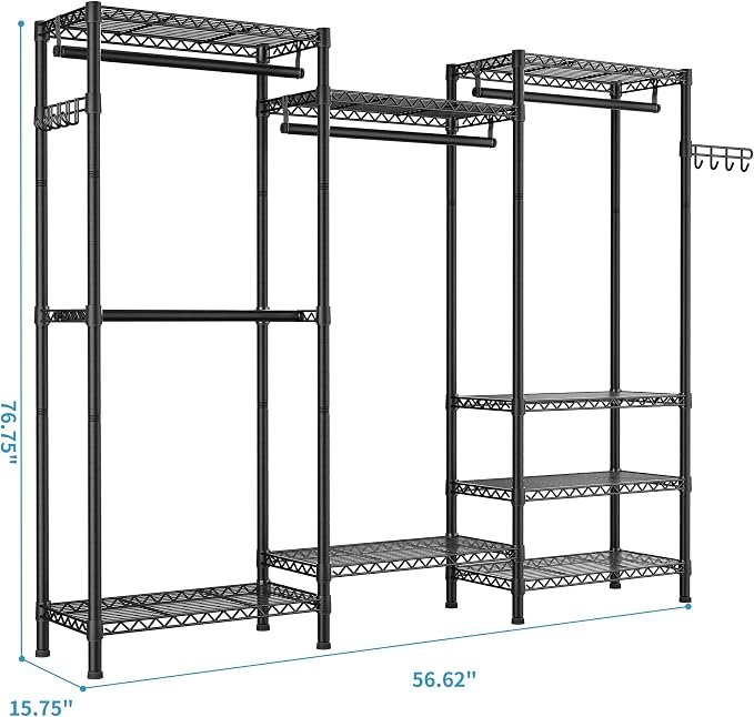 Heavy Duty Garment Rack Large Clothes Rack, Freestanding Closet Portable - Image 4