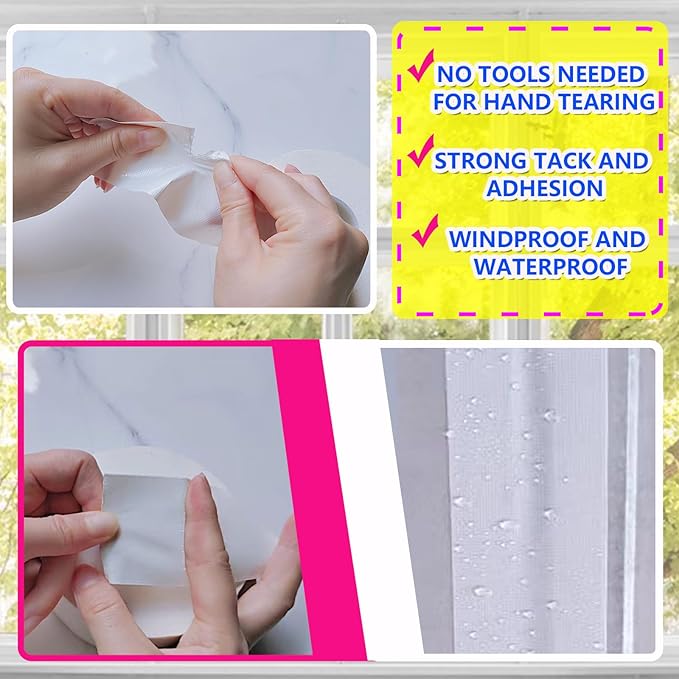 White Window Weather Sealing Tape, Waterproof Window AC Air Conditioner Sealing - Image 4
