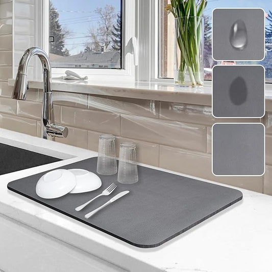 Dish Drying Mat for Kitchen Counter, Hide Stain Anti Absorbent for Kitchen by Etomiel