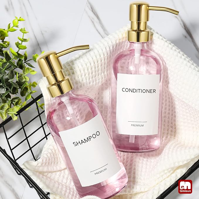 GMISUN Pink Soap Dispenser Bathroom, 2 Pack Kitchen Hand and Dish Soap - Image 8