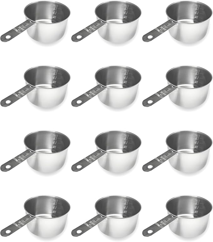 1 Cup Stainless Steel Measuring Cup | Sturdy Metal 250 ml | 240 cc | 8 oz | by Knupp+Co.
