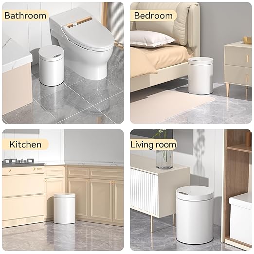 Bathroom Trash Can with Lid 2.6 Gallon Stainless Steel TrashCans Automatic - Image 7