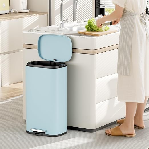 AthLike Trash Can, Stainless Steel Kitchen Garbage Can, Step Waste Bin - Image 8
